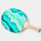 Blue Green Aqua Painterly Scumbled Look Tischtennis Schläger (Seitenansicht)