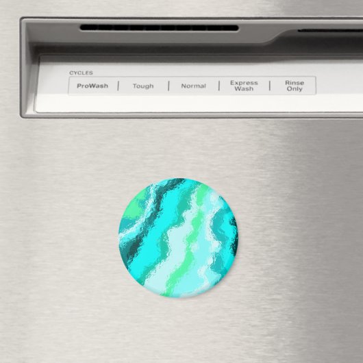 Blue Green Aqua Painterly Scumbled Style Magnet (In Situ (Geschirrspüler))