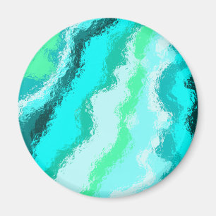 Blue Green Aqua Painterly Scumbled Style Magnet