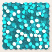 Blue Green Aqua Sequin Look Paper Untersetzer (Vorderseite)