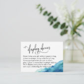 Blue Green Aqua Watercolor Display Duschkarte Begleitkarte (Stehend Vorderseite)