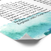 Blue Green Aqua Watercolor Hochzeitsstift Poster (Ecke)