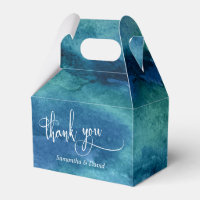 Blue Green Aqua Watercolor Wedding Danke für Ihre