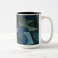 Blue Green Aquamarin Digital verkettet Glas Abstra