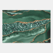 Blue Green Aquamarin Gold Glitzer Agate Trendy Geschenkpapier Set (Vorderseite 2)