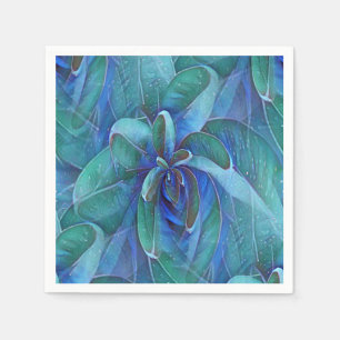 Blue Green Aquamarin Succulent Aloe Rosette Decoup Serviette