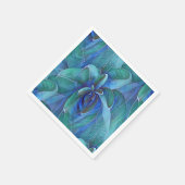 Blue Green Aquamarin Succulent Aloe Rosette Decoup Serviette (Ecke)