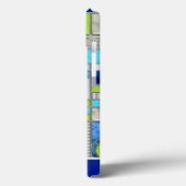 Blue Green Art Deco Hartglas Case-Mate iPhone Hülle (Rückseite / Links)