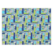 Blue Green Art Deco Hartglas Tischdecke (Vorderseite (Horizontal))