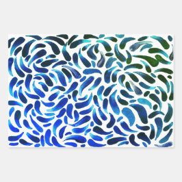 Blue Green Art Themed Painting Party Boy Birthday Geschenkpapier Set