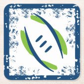 Blue & Green Artistic Scruff Football Untersetzer (Vorderseite)
