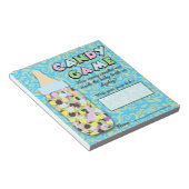 Blue & Green Baby Flasche Candy Guessing Game Notizblock (angewinkelt)