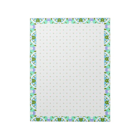 Blue Green Back to School Dot Grid BuJo Planner Notizblock (Rotiert)