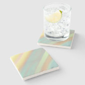 Blue Green Beach Coastal  Steinuntersetzer (Seitenansicht)