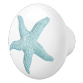 Blue Green Beach Seashell Starfish Design Keramikknauf (Rechts)