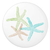 Blue Green Beach Seashell Starfish Design Keramikknauf (Vorderseite)