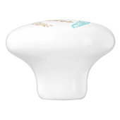 Blue Green Beach Seashell Starfish Design Keramikknauf (Seitenansicht)