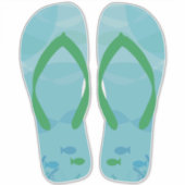 Blue Green Beachy Flip Flops Beach Sandals Aufkleber (Vorderseite)