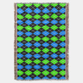 Blue Green Black Raute Diamond Design Decke (Vorderseite Vertikal)