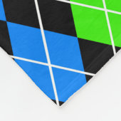 Blue Green Black Raute Diamond Design Fleecedecke (Ecke)