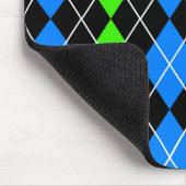 Blue Green Black Raute Diamond Design Mousepad (Ecke)