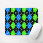 Blue Green Black Raute Diamond Design Mousepad (Mit Mouse)