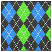 Blue Green Black Raute Diamond Design Stoff (Nahaufnahme)