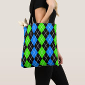 Blue Green Black Raute Diamond Design Tasche (Von Nahem)