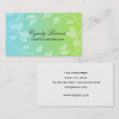 Blue Green Blätter Business Card Visitenkarte (Vorne/Hinten)