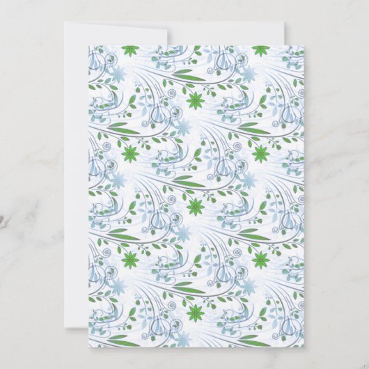 Blue Green Blume 25 Jahre alt Einladung (Rückseite)