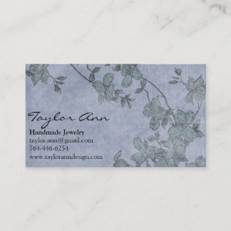 Blue & Green Blume Business Card Visitenkarte