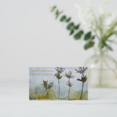 Blue Green Blume Business Card Visitenkarte (Stehend Vorderseite)