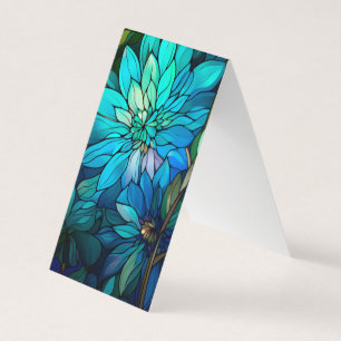 Blue Green Blume Falten von Lesezeichen Bookmarker Visitenkarten