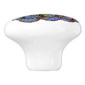 Blue Green Blume Keramikknauf (Seitenansicht)