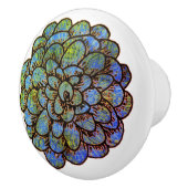 Blue Green Blume Keramikknauf (Rechts)