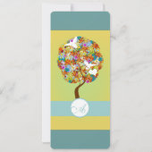 Blue Green Blume und Bienen Einladung zum Hochzeit (Rückseite)