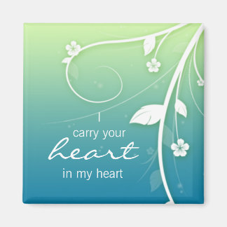 Blue Green Blume Wirbel Kühlschrankmagnet