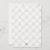 Blue & Green Bows Kinderdusche Einladung (Rückseite)