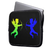 Blue Green Boy Angles Neoprene Laptop Sleeve (Vorderseite Links)