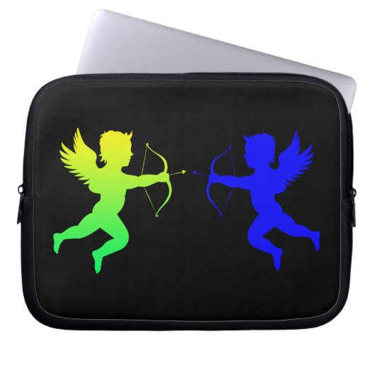 Blue Green Boy Angles Neoprene Laptop Sleeve (Vorderseite)