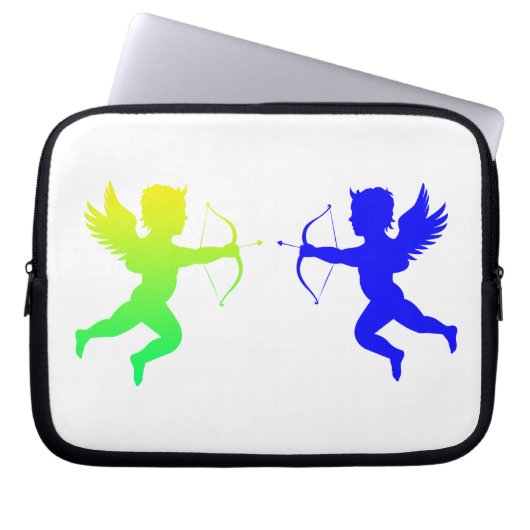 Blue Green Boy Angles Neoprene Laptop Sleeve (Vorderseite)