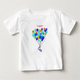 Blue Green Boy BALLOON Personalisiert EINEN Geburt Baby T-shirt