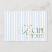 Blue & Green Bridal Shower Recipe Request Begleitkarte (Vorderseite)