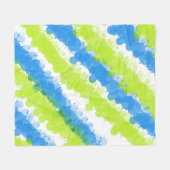 Blue & Green Bright Spritzer Fleecedecke (Vorderseite (Horizontal))