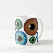 Blue Green Brown Eyeballs Coole benutzerdefinierte Kaffeetasse (VorderseiteRechts)