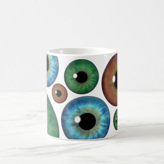 Blue Green Brown Eyeballs Coole benutzerdefinierte Kaffeetasse (Mittel)