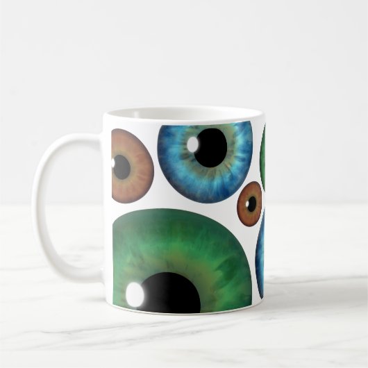 Blue Green Brown Eyeballs Coole benutzerdefinierte Kaffeetasse (Links)