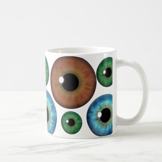Blue Green Brown Eyeballs Coole benutzerdefinierte Kaffeetasse (Rechts)