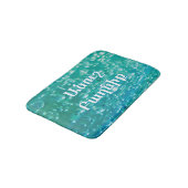 Blue Green Bubble Bath Mat with Armenian Wish Badematte (Schrägansicht)