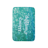 Blue Green Bubble Bath Mat with Armenian Wish Badematte (Vorderseite Vertikal)